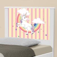Cama Solteiro Adesivada Unicórnio Meigo Com Colchão