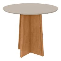 Conjunto Mesa Celebrare 100cm Tampo Mdf/vidro 4 Cadeiras Athenas Amendoa/off/linho Cinza