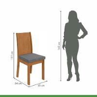 Conjunto Mesa Celebrare 100cm Tampo Mdf/vidro 4 Cadeiras Athenas Amendoa/off/linho Cinza - 12