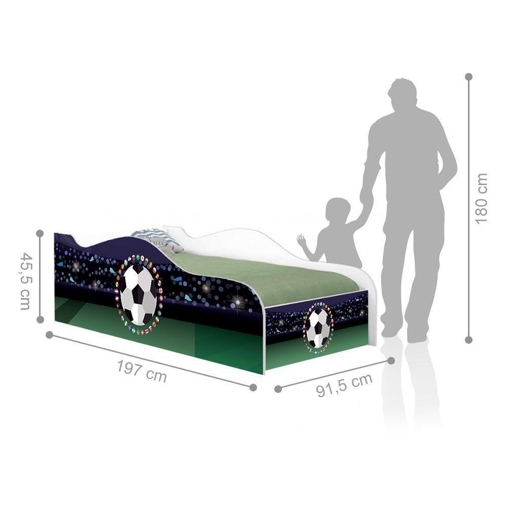 Cama Fun Futebol Bandeiras Solteiro Com Colchão - 4