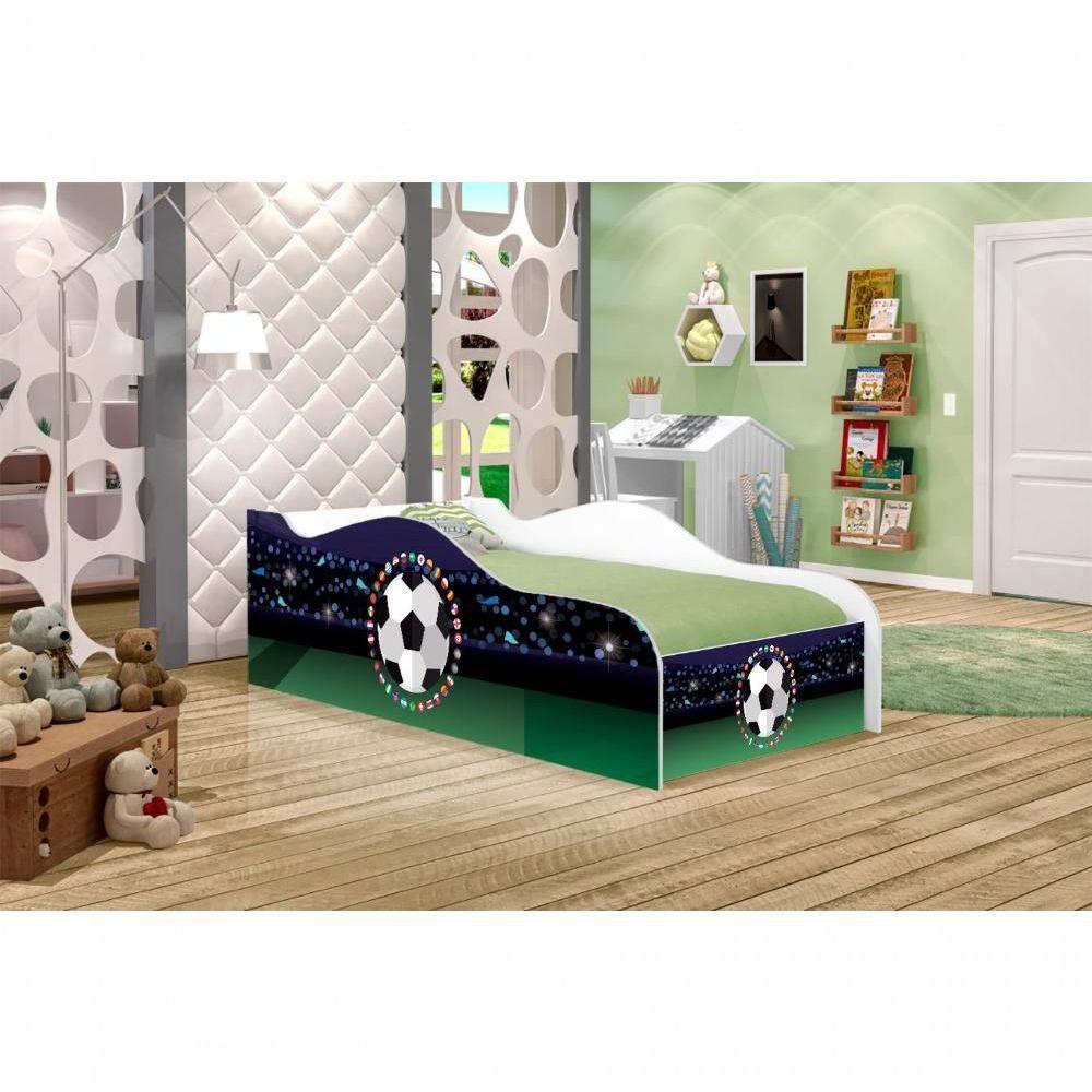 Cama Fun Futebol Bandeiras Solteiro Com Colchão - 5