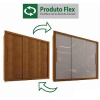 Guarda Roupa Casal 3 Portas 4 Gavetas Panamá Sallêto Móveis Cinamomo Com Off White - 6