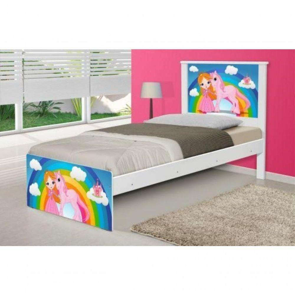 Cama Juvenil Com Cabeceira Barcelona Princesa E Unicórnio - 3