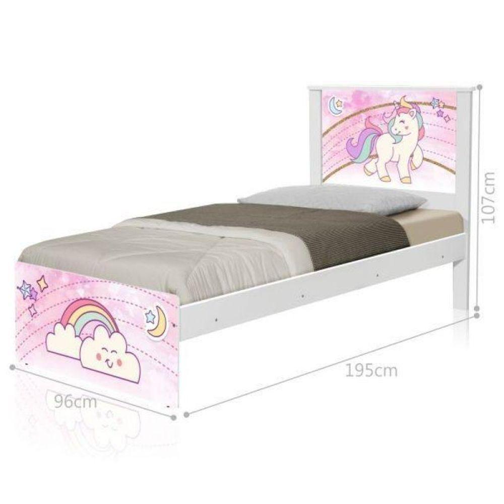 Cama Juvenil Barcelona Unicórnio Com Colchão - 1