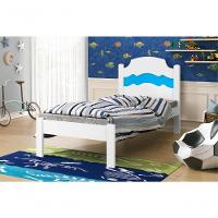 Cama Solteiro Iris Branco Rosa Com Colchão - 4