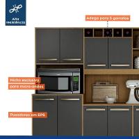 Armário De Cozinha Petra Cinamomo Com Grafite 11 Portas 2 Gavetas Valdemóveis Cinamomo Com Grafite - 3