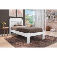 Cama Solteiro Letícia Branco Com Colchão - 1
