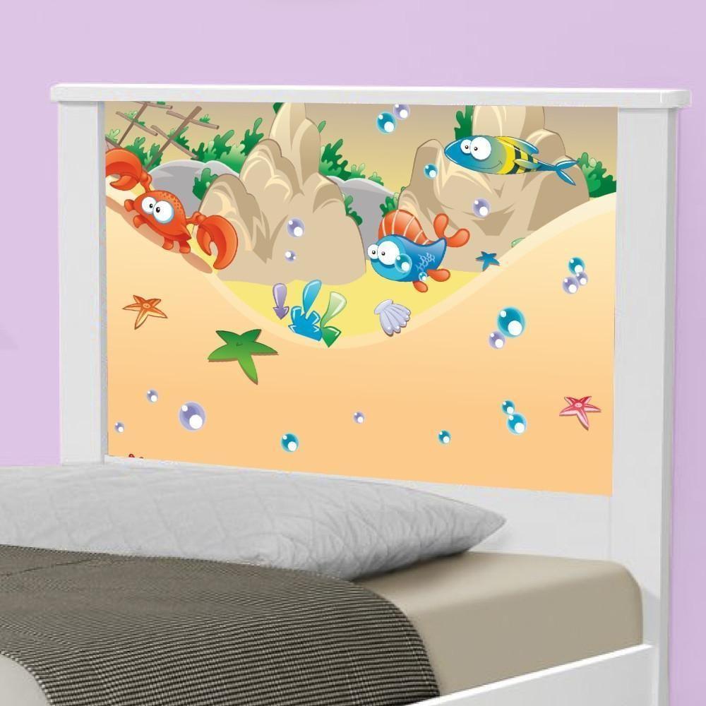 Cama Solteiro Adesivada Fundo Do Mar Feliz Com Colchão - 4