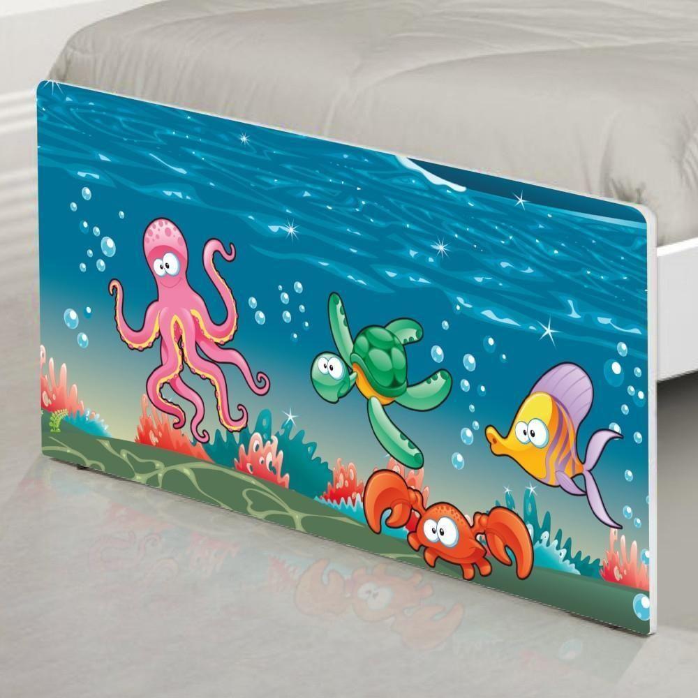 Cama Solteiro Adesivada Fundo Do Mar Com Colchão - 5