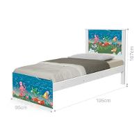 Cama Solteiro Adesivada Fundo Do Mar Com Colchão - 1