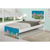 Cama Solteiro Adesivada Fundo Do Mar Com Colchão - 3