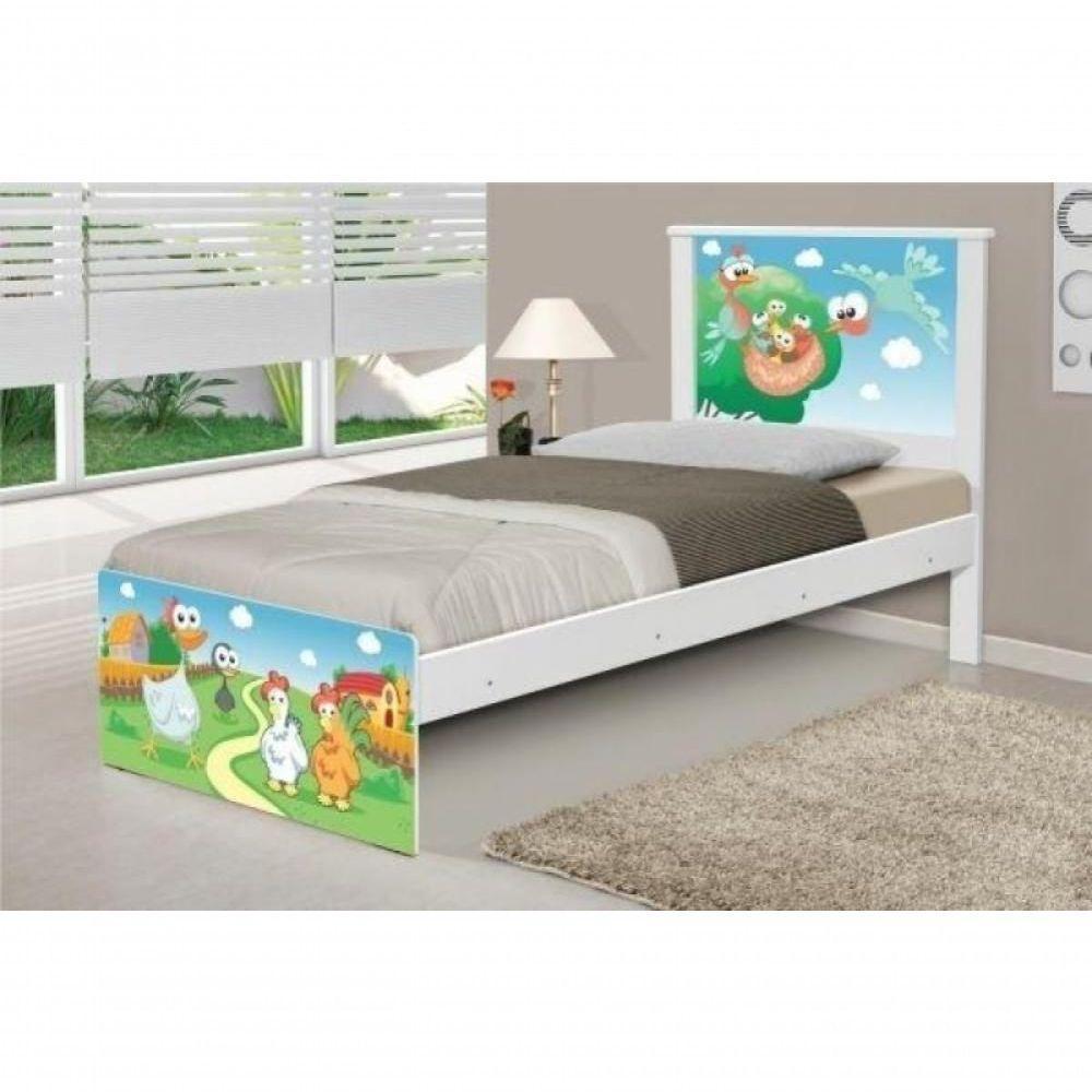 Cama Solteiro Adesivada Fazendinha Com Colchão - 2