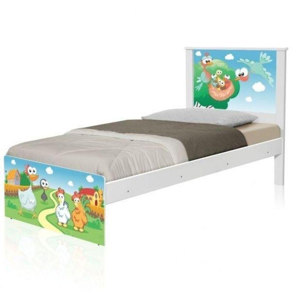 Cama Solteiro Adesivada Fazendinha Com Colchão - 3
