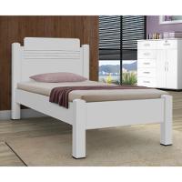 Cama Solteiro Com Cabeceira Pedro Branco - 1