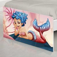 Cama Solteiro Com Cabeceira Adesivada Sereia Nas Pedras - 5