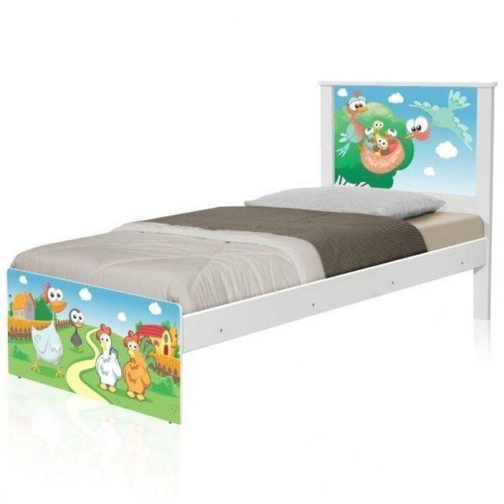 Cama Solteiro Com Cabeceira Barcelona Fazendinha - 2