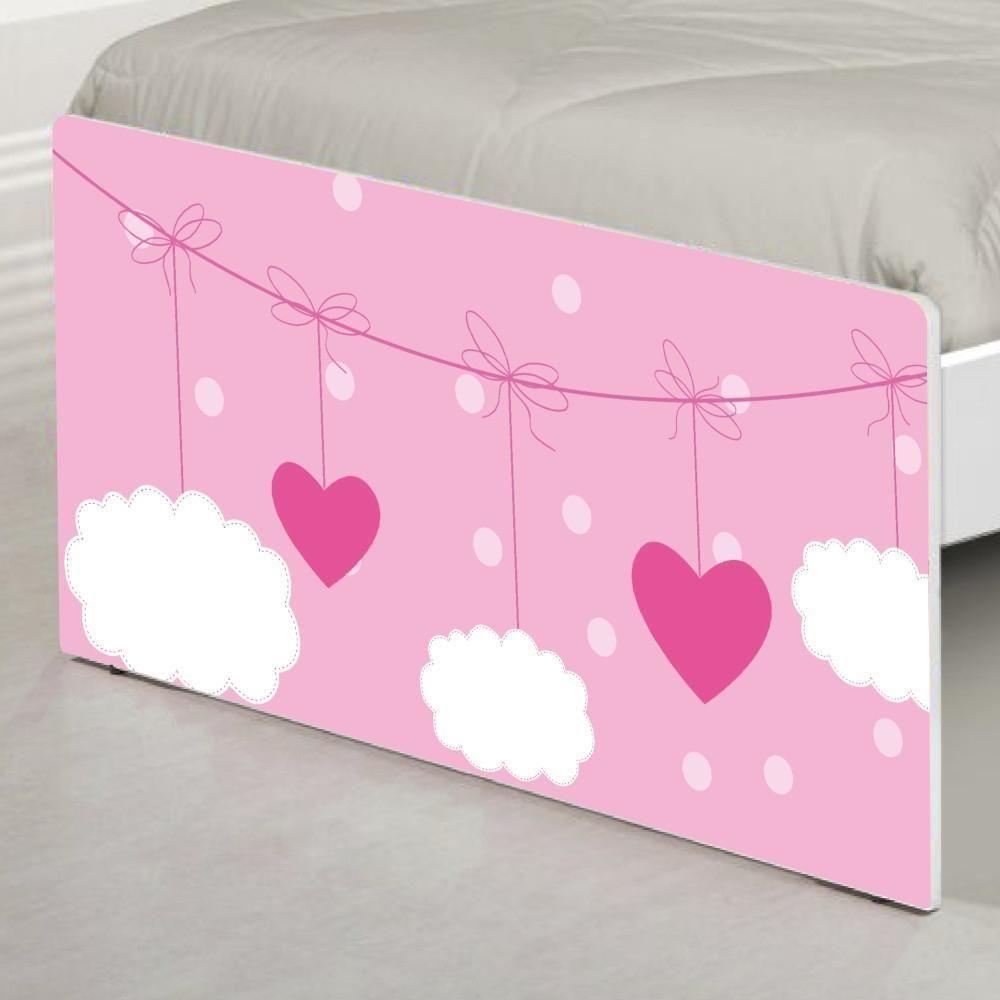 Cama Solteiro Com Cabeceira Adesivada Nuvens Menina - 5