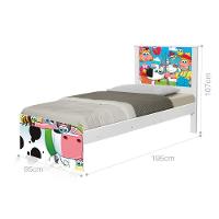 Cama Solteiro Com Cabeceira Adesivada Fazendinha Feliz - 1