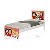 Cama Solteiro Adesivada Princesas Medievais Com Colchão - 1