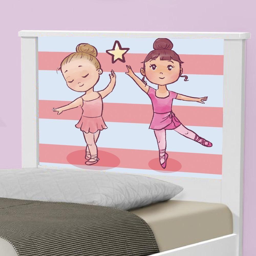 Cama Solteiro Com Cabeceira Adesivada Bailarinas - 4