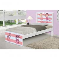 Cama Solteiro Com Cabeceira Adesivada Bailarinas - 3