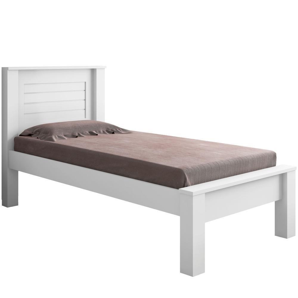 Cama Solteiro Com Cabeceira Roma Branco - 2