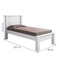 Cama Solteiro Com Cabeceira Roma Branco - 3