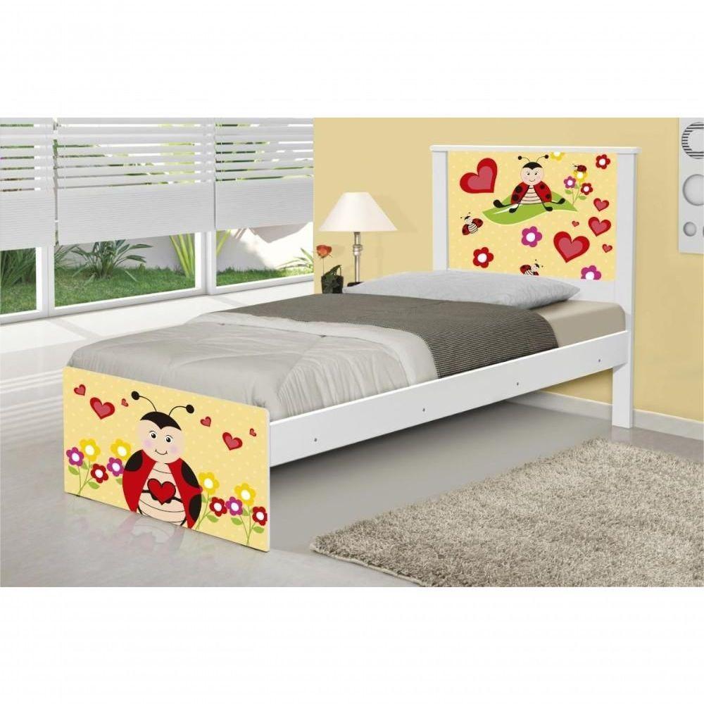 Cama Solteiro Adesivada Joaninha Com Colchão - 3