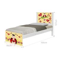 Cama Solteiro Adesivada Joaninha Com Colchão - 1