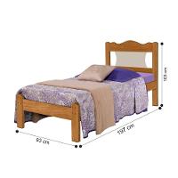 Cama Solteiro Flex Santiago Nature Off White Com Colchão