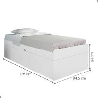 Cama Solteiro Com Baú Cinthya Branco - 2