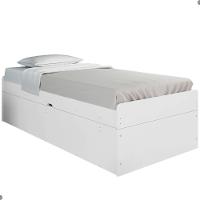 Cama Solteiro Com Baú Cinthya Branco - 3