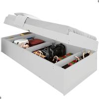 Cama Solteiro Com Baú Cinthya Branco - 4