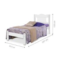 Cama Solteiro Com Cabeceira Virgil Branco - 2