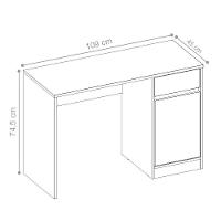 Escrivaninha Com 1 Gaveta Lewis Amendola Grafito - 2