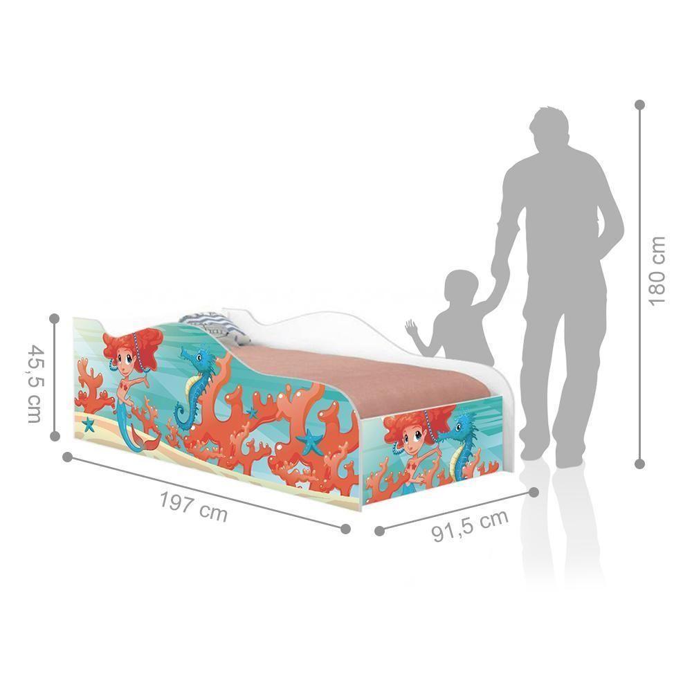 Cama Fun Sereia Menina Solteiro Com Colchão - 4
