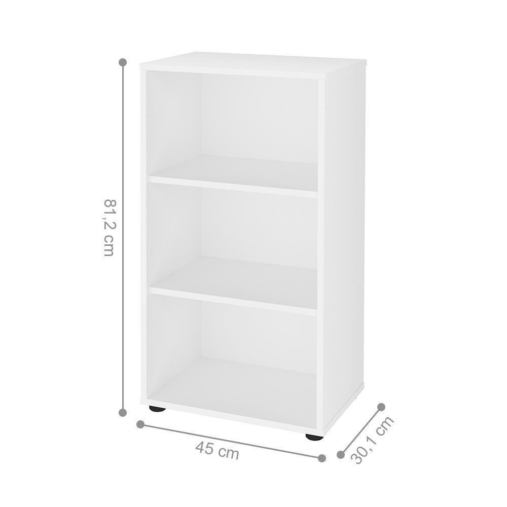 Conjunto Escrivaninha E Estante Herne Carvalho Branco - 3