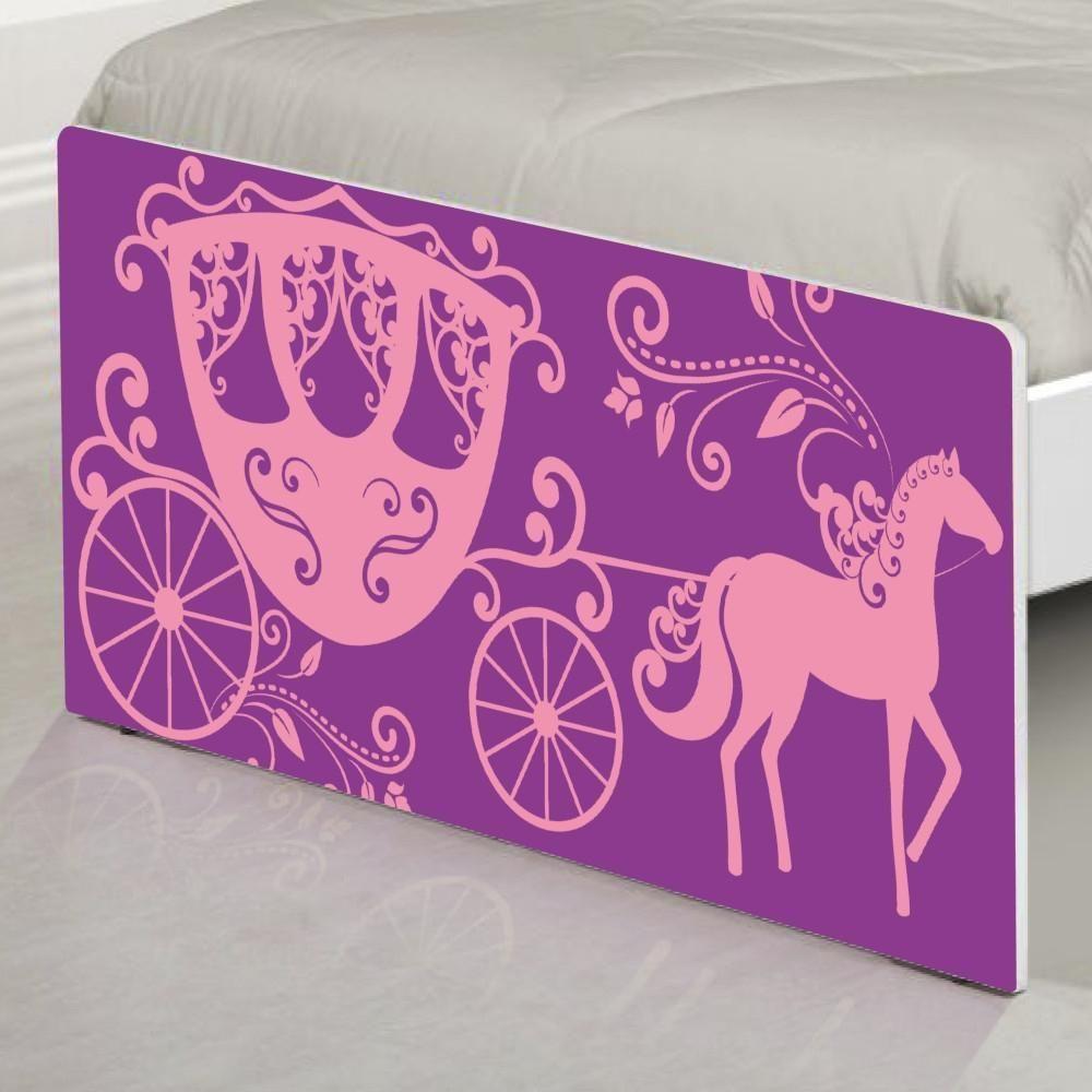 Cama Solteiro Com Cabeceira Adesivada Carruagem Princesa - 5