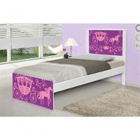 Cama Solteiro Com Cabeceira Adesivada Carruagem Princesa - 3