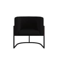 Kit 06 Poltronas Lua Sala Decorativa Base Ferro Black Veludo Preto - 3