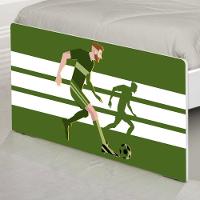Cama Solteiro Adesivada Futebol Jogador Com Colchão - 5