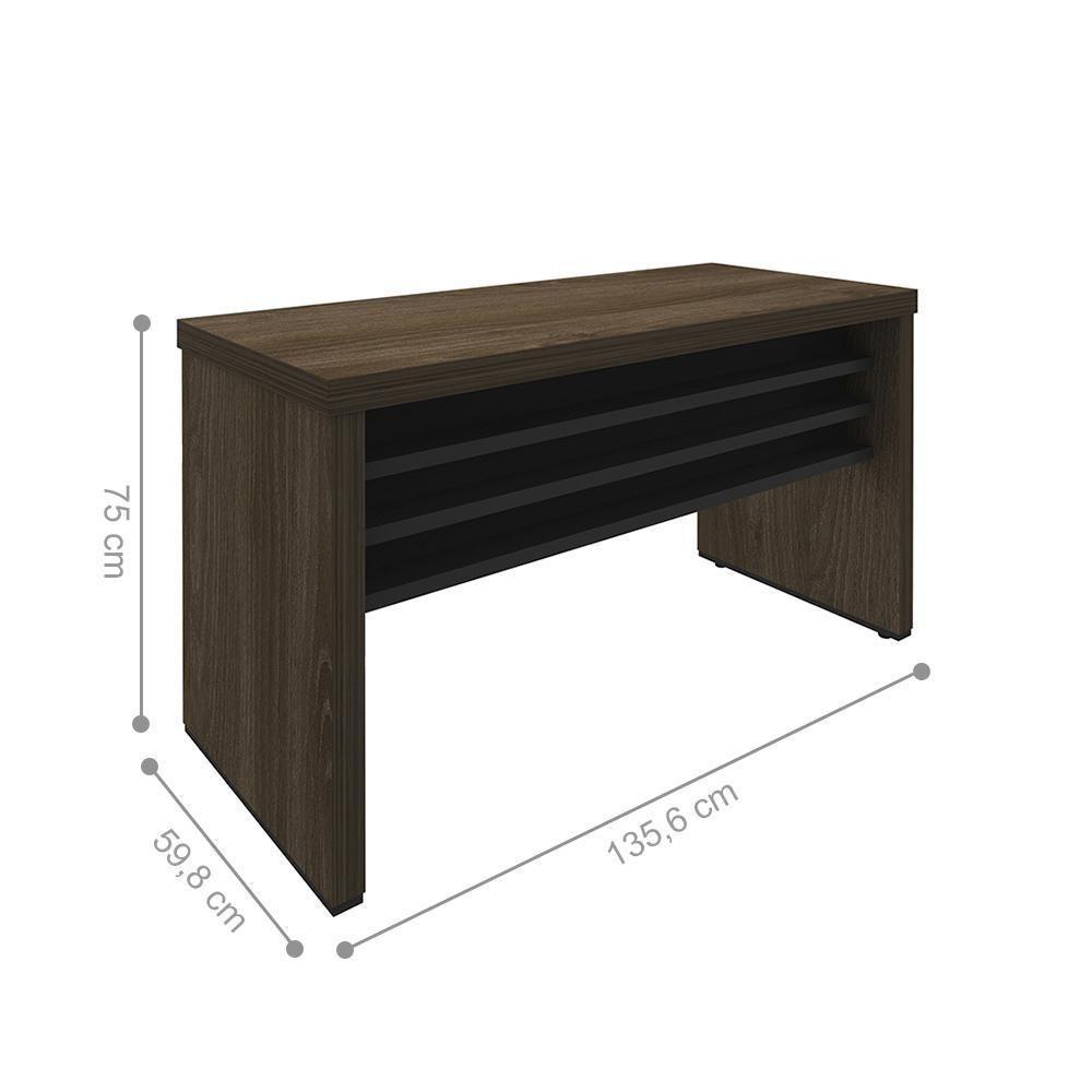 Conjunto Escrivaninha E Balcão Coldfield Charuto Preto - 2