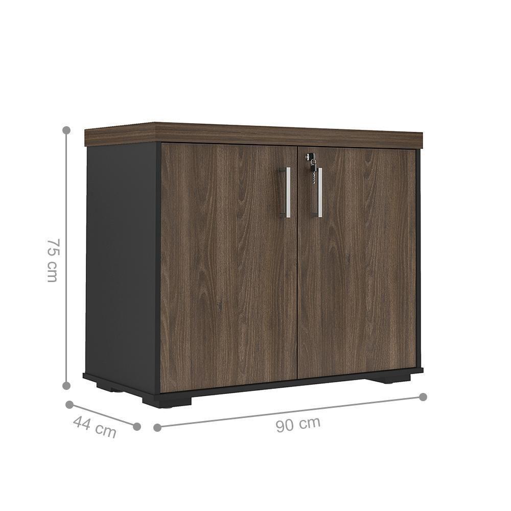 Conjunto Escrivaninha E Balcão Coldfield Charuto Preto - 3