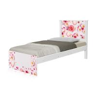 Cama Solteiro Com Cabeceira Adesivada Rosas - 2