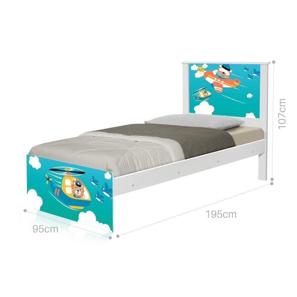 Cama Solteiro Com Cabeceira Adesivada Patrulha Animal - 1