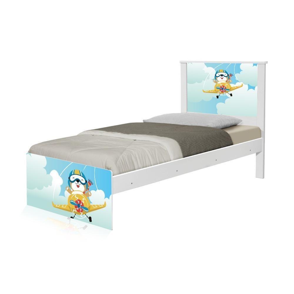 Cama Solteiro Com Cabeceira Adesivada Ursinho Patrulheiro - 2