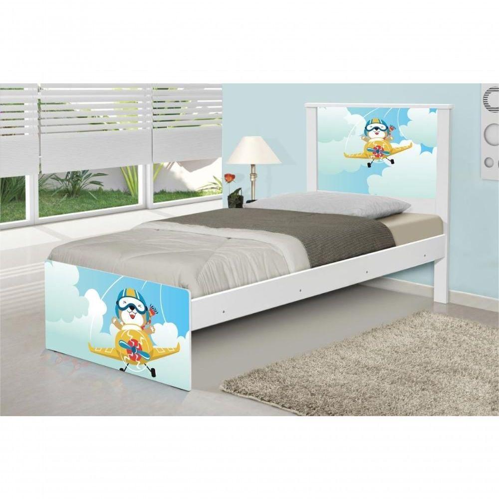 Cama Solteiro Com Cabeceira Adesivada Ursinho Patrulheiro - 3