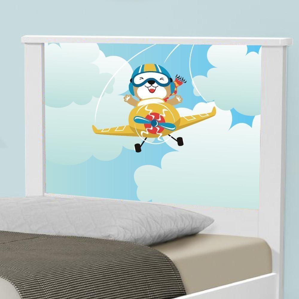Cama Solteiro Com Cabeceira Adesivada Ursinho Patrulheiro - 4