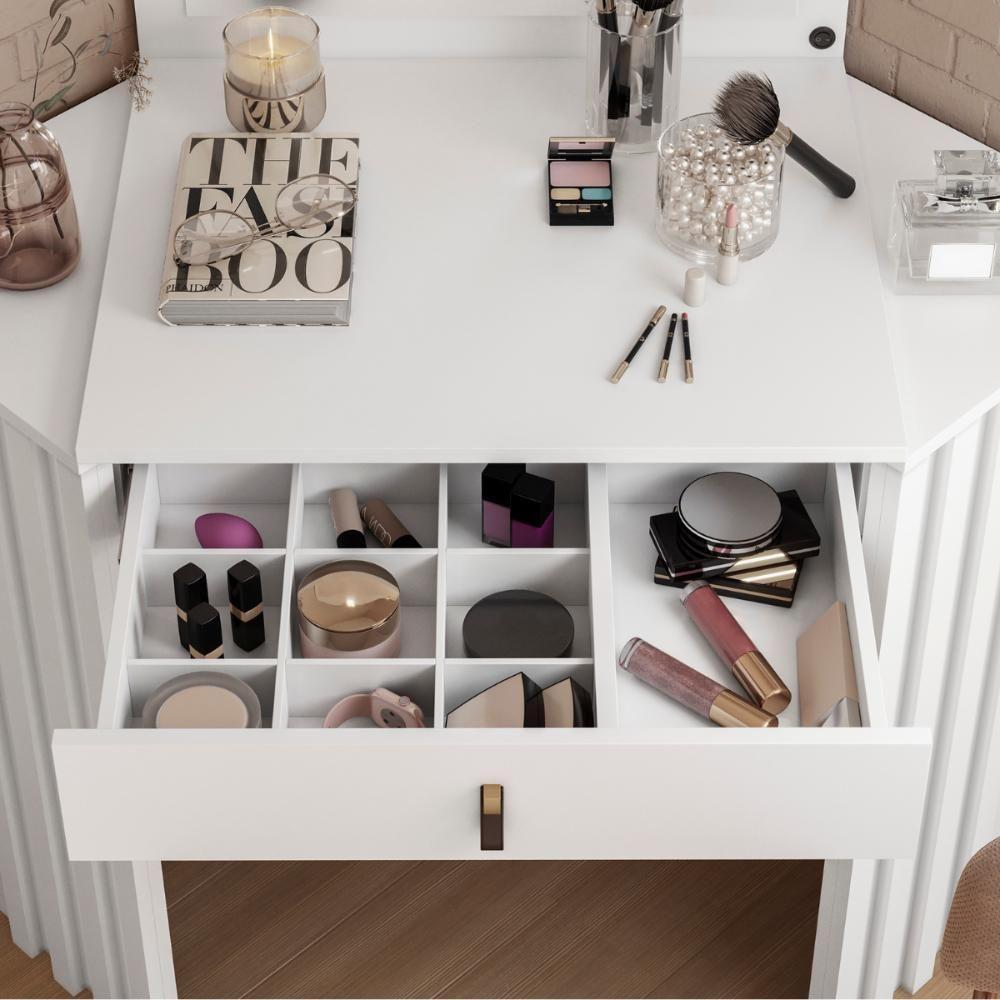 Camarim Ripado Com Led E Espelho Uraí Branco - 4