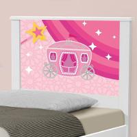 Cama Solteiro Com Cabeceira Adesivada Carruagem Castelo